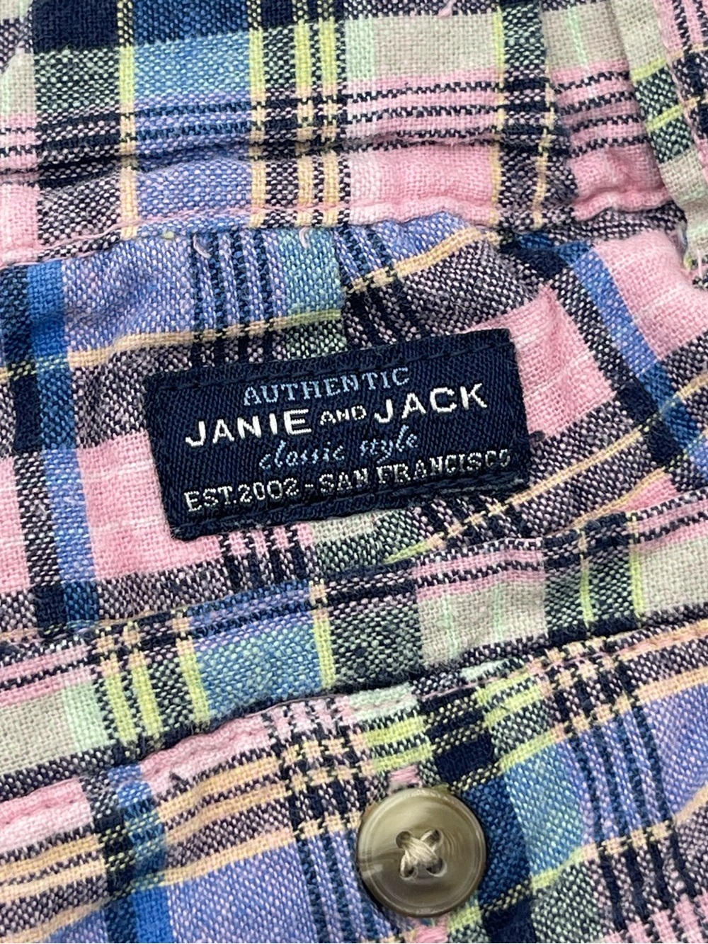 Janie and Jack Toddler Boys Plaid Linen Blend Adjustable Waist Shorts Sz 4 - Picture 3 of 4